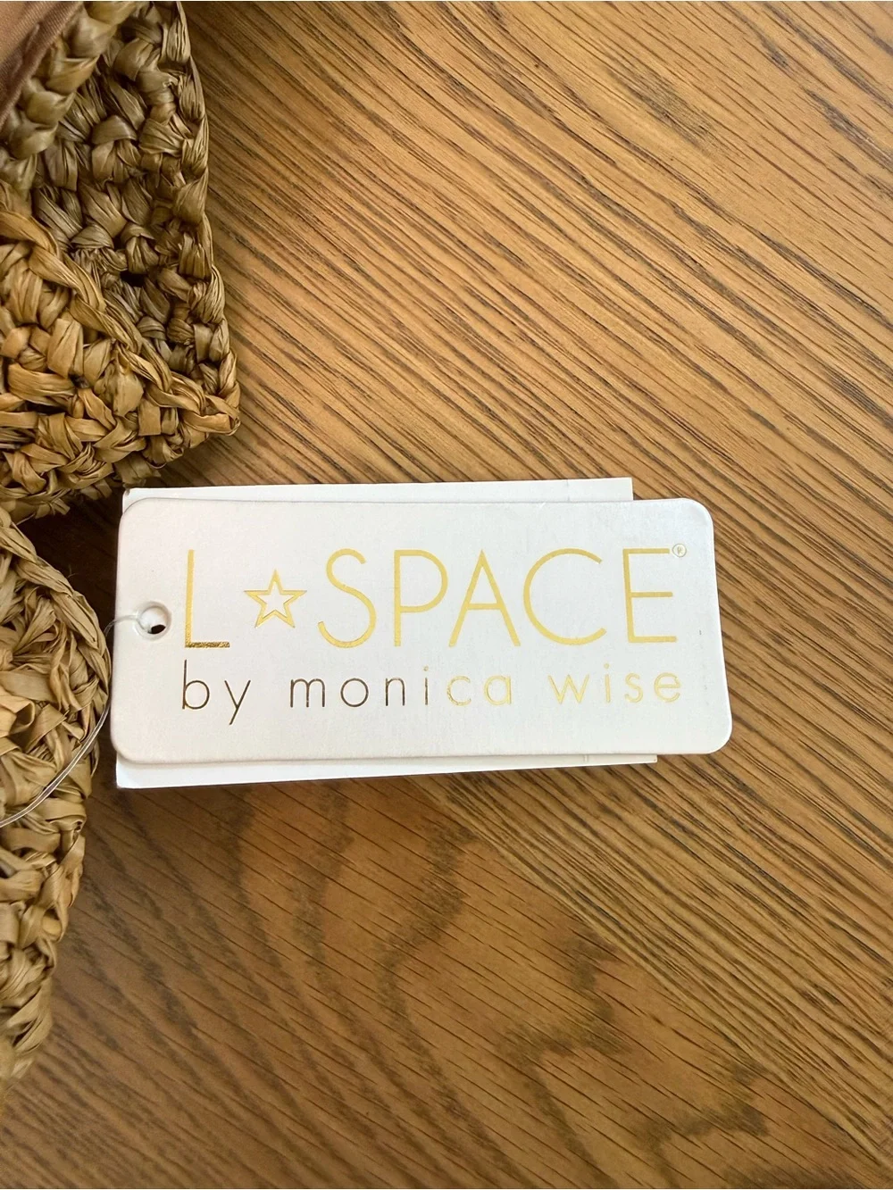 I Space by Monica Wise Andressa Stripe Woven Straw Bucket Bag NWT OS
